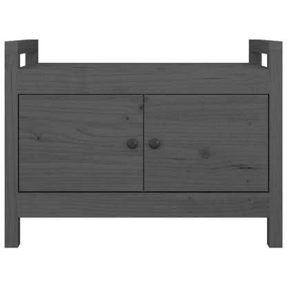 Solid Pine Hall Bench - Grey 80x40x60 cm