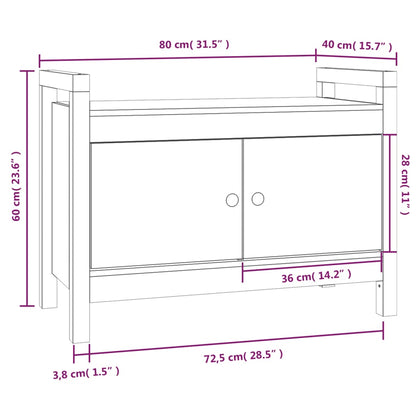 Solid Pine Hall Bench, Honey Brown, 80x40x60 cm