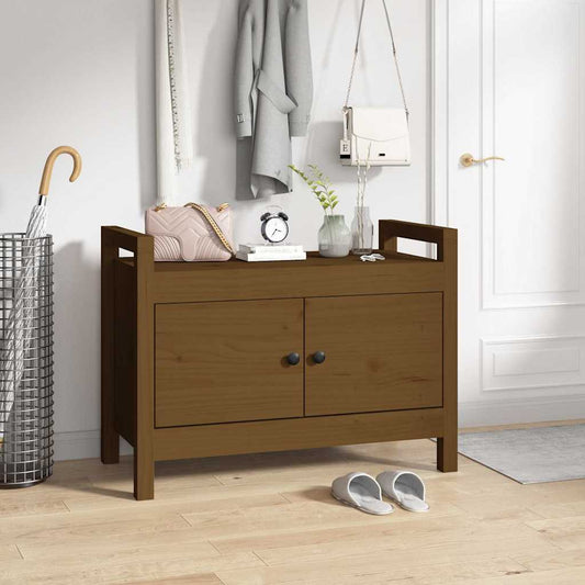 Solid Pine Hall Bench, Honey Brown, 80x40x60 cm