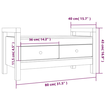 Solid Pine Hall Bench 80x40x43 cm - Stylish & Durable Seating