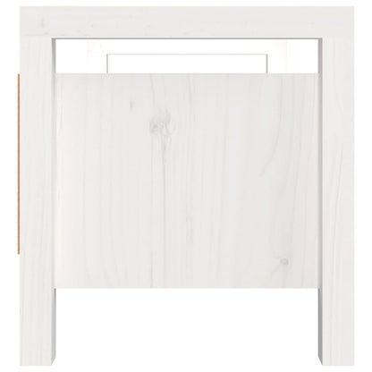 Solid Pine Hall Bench – White, 80x40x43 cm