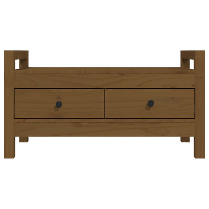Solid Pine Hall Bench - Honey Brown, 80x40x43 cm