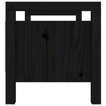 Solid Pine Wood Hall Bench - Black 80x40x43 cm