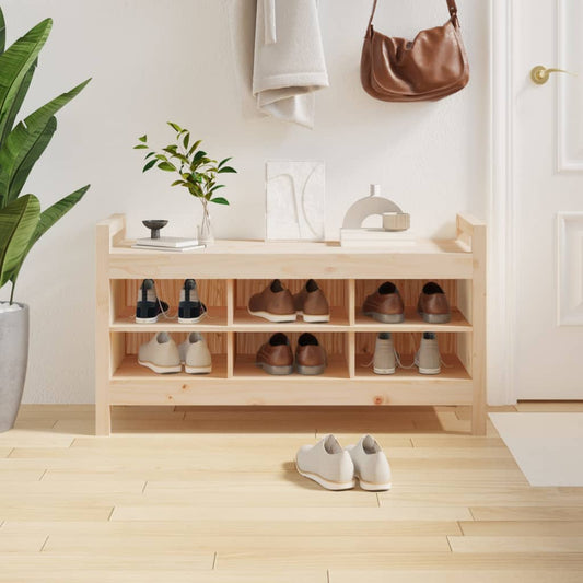 Sleek Solid Pine Hall Bench - 110x40x60 cm Rustic Charm