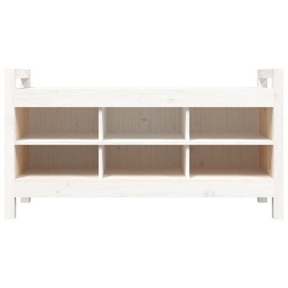 Solid Pine Hall Bench - White, 110x40x60 cm