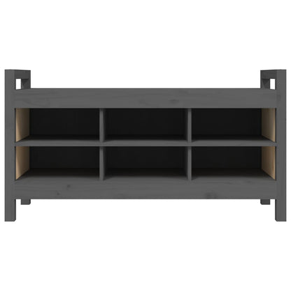 Solid Wood Grey Hall Bench - 110x40x60 cm Pine
