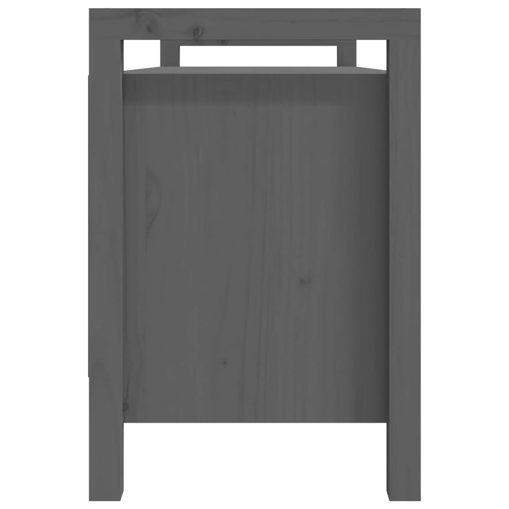 Solid Wood Grey Hall Bench - 110x40x60 cm Pine
