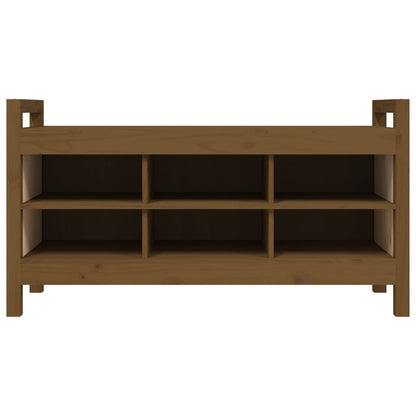Solid Wood Pine Hall Bench, Honey Brown, 110x40x60 cm
