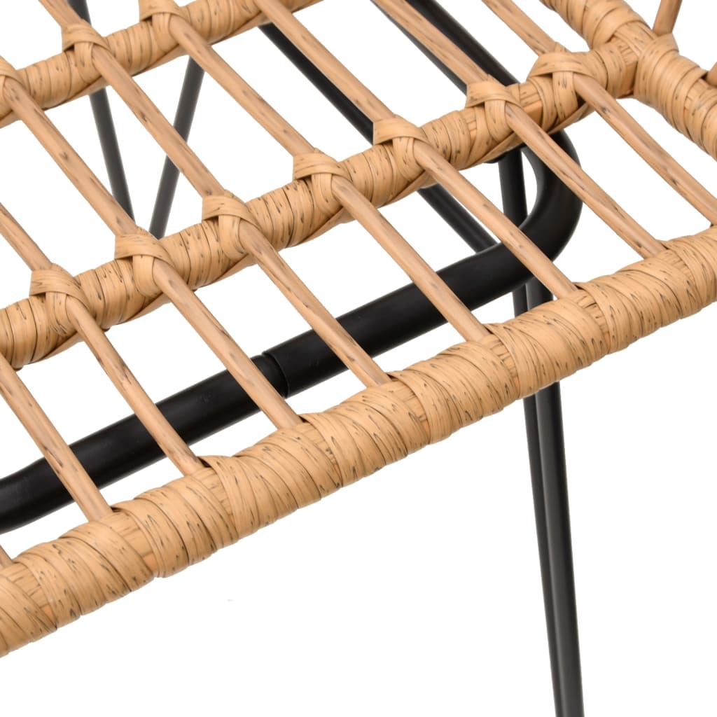 Set of 2 PE Rattan Garden Chairs with Armrests - 56x64x80 cm