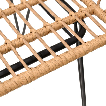 Set of 2 PE Rattan Garden Chairs with Armrests - 56x64x80 cm