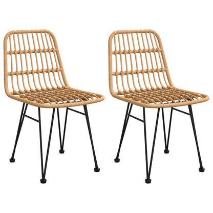Stylish PE Rattan Garden Chairs Set, 2 pcs, 48x62x84 cm, Black