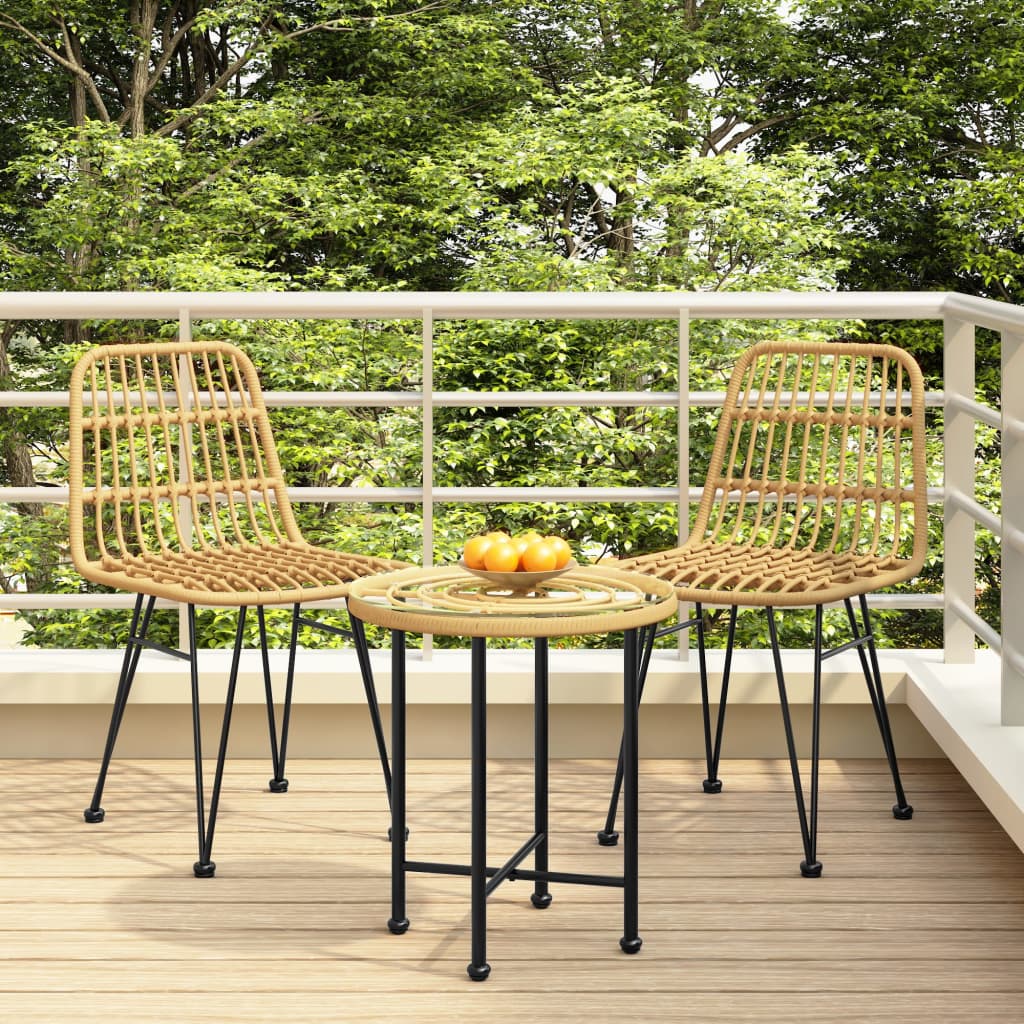 Stylish PE Rattan Garden Chairs Set, 2 pcs, 48x62x84 cm, Black