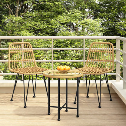 Stylish PE Rattan Garden Chairs Set, 2 pcs, 48x62x84 cm, Black