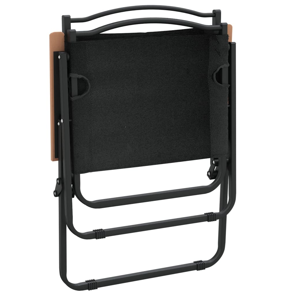 Set of 2 Black Camping Chairs - Durable Oxford Fabric 54x55x78 cm