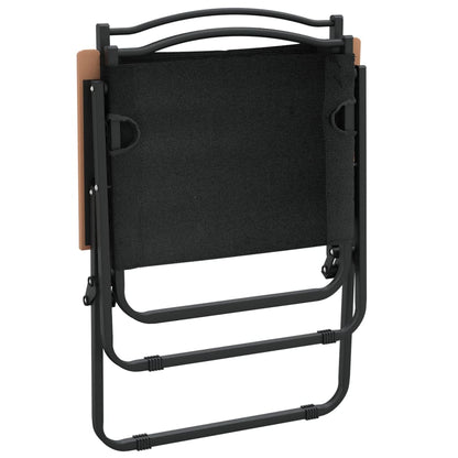 Set of 2 Black Camping Chairs - Durable Oxford Fabric 54x55x78 cm