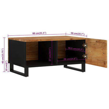 Coffee Table 80x50x40 cm Solid Wood Acacia&Engineered Wood