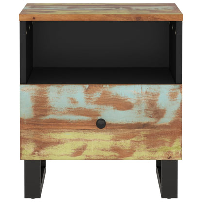Reclaimed Solid Wood Bedside Cabinet with Drawer - Eco-Friendly Design