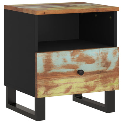 Reclaimed Solid Wood Bedside Cabinet with Drawer - Eco-Friendly Design
