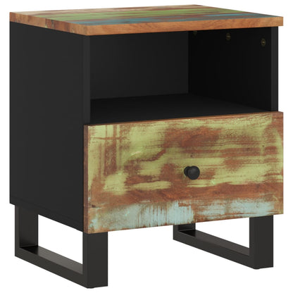 Reclaimed Solid Wood Bedside Cabinet with Drawer - Eco-Friendly Design