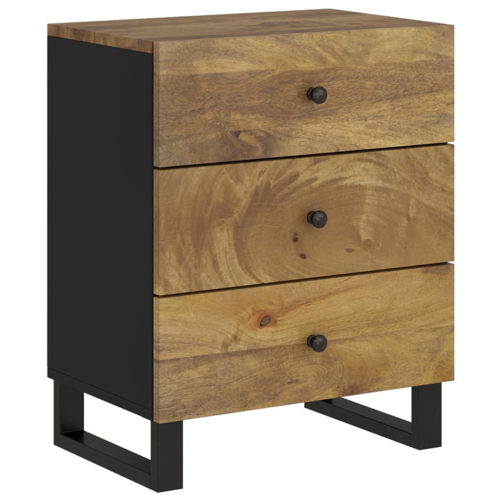 Solid Mango Wood Bedside Cabinet 50x33x62 cm - Elegant & Durable