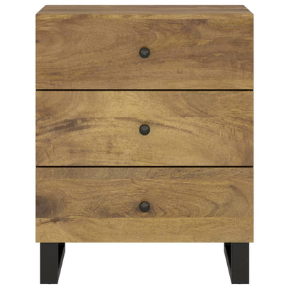 Solid Mango Wood Bedside Cabinet 50x33x62 cm - Elegant & Durable