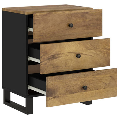 Solid Mango Wood Bedside Cabinet 50x33x62 cm - Elegant & Durable