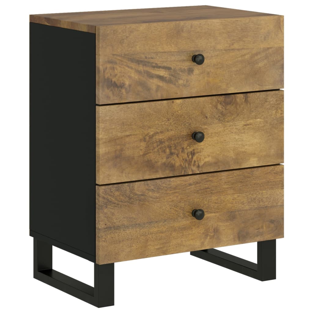 Solid Mango Wood Bedside Cabinet 50x33x62 cm - Elegant & Durable