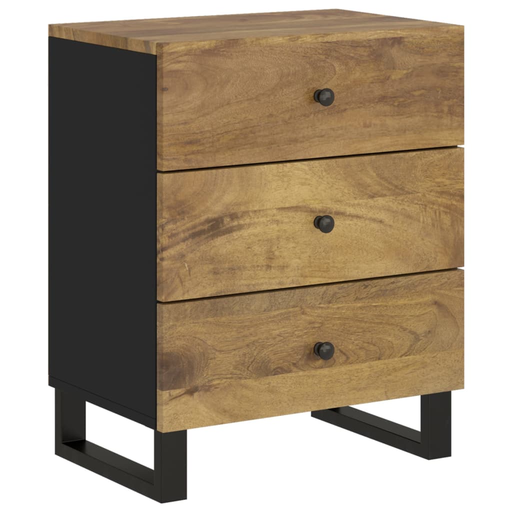 Solid Mango Wood Bedside Cabinet 50x33x62 cm - Elegant & Durable