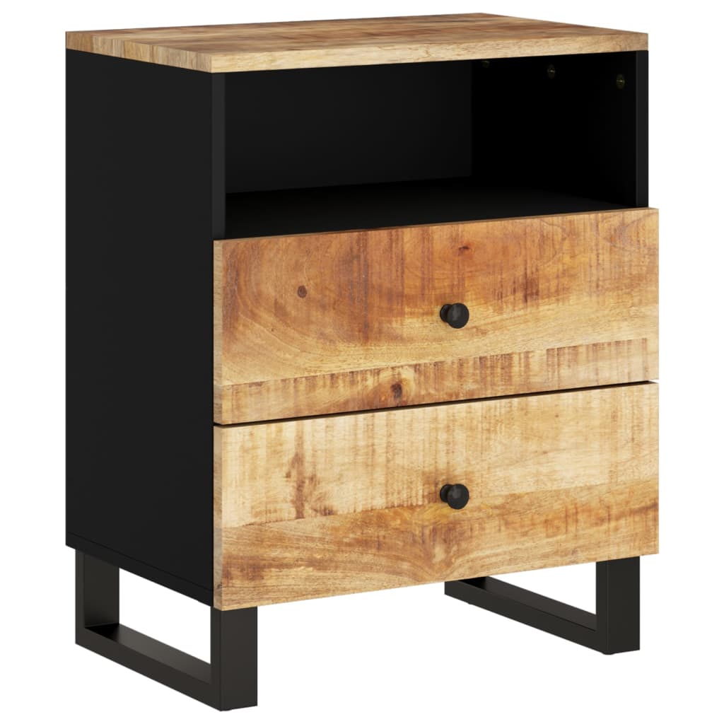 Solid Mango Wood Bedside Cabinet 50x33x62 cm - Rustic Elegance