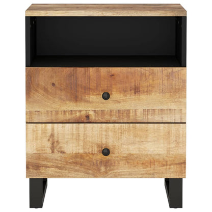 Solid Mango Wood Bedside Cabinet 50x33x62 cm - Rustic Elegance