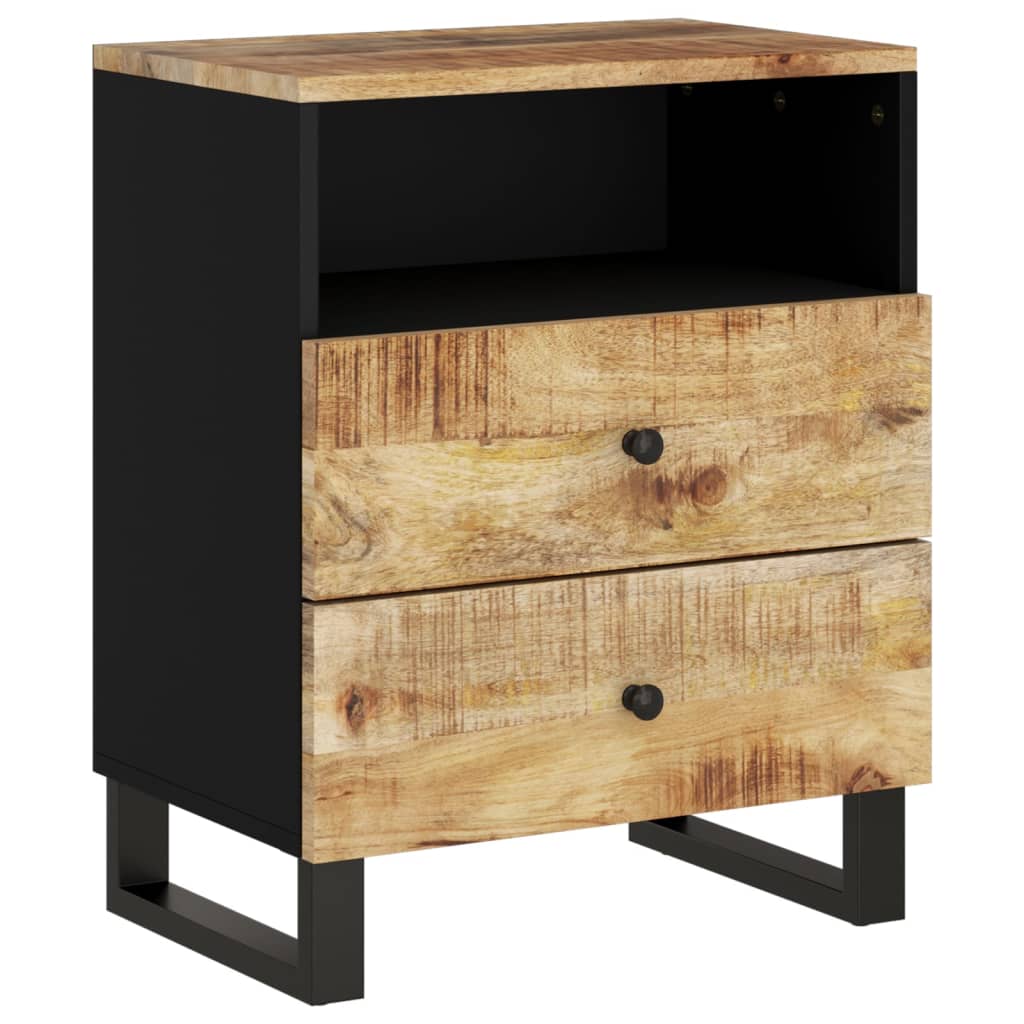 Solid Mango Wood Bedside Cabinet 50x33x62 cm - Rustic Elegance