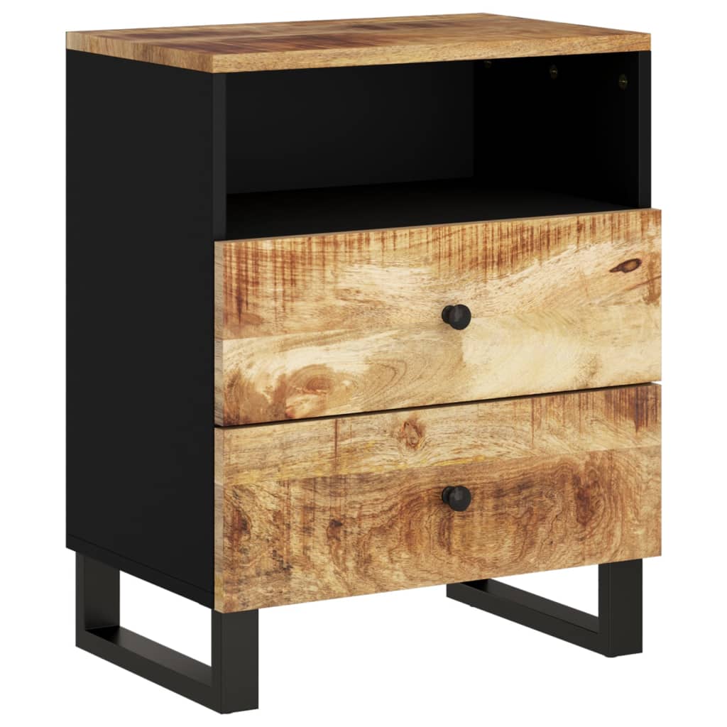 Solid Mango Wood Bedside Cabinet 50x33x62 cm - Rustic Elegance