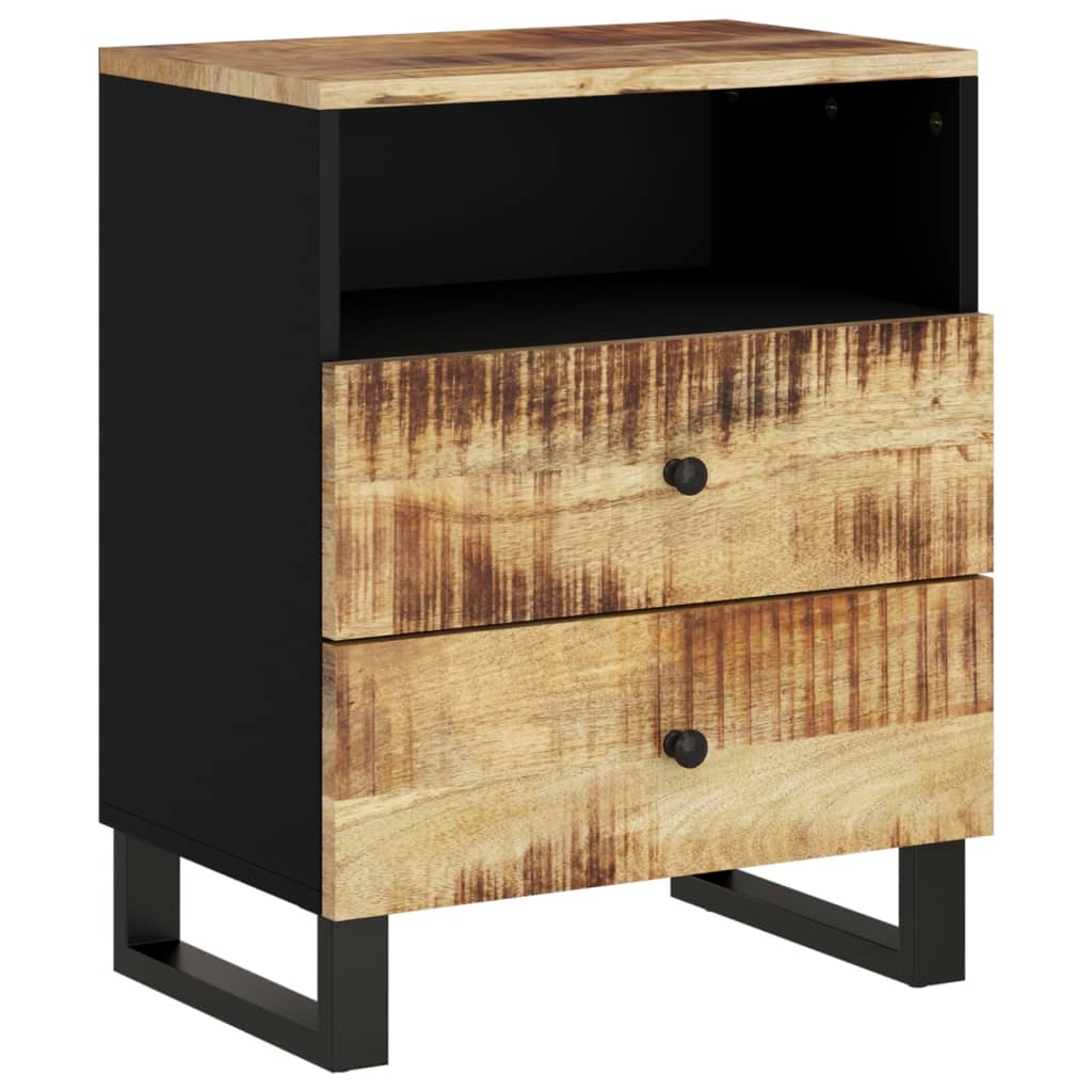 Solid Mango Wood Bedside Cabinet 50x33x62 cm - Rustic Elegance