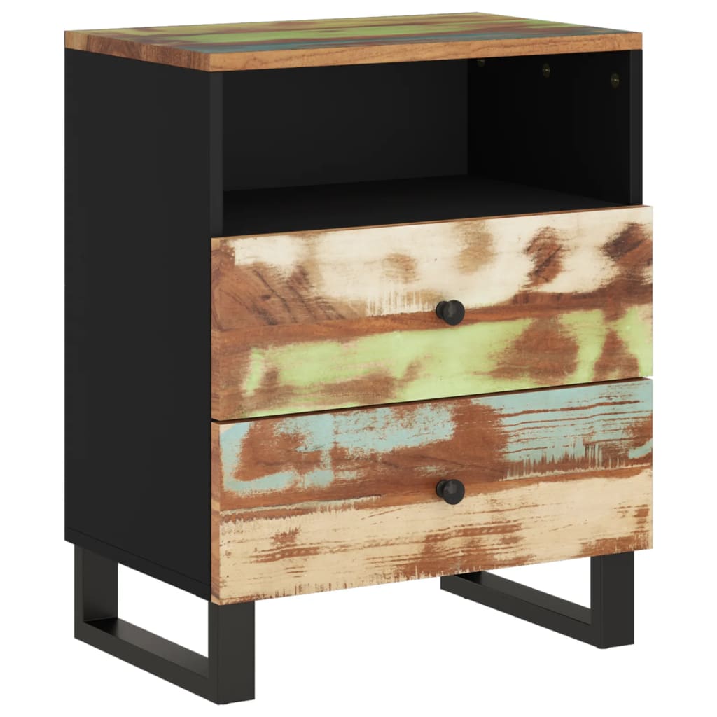 Solid Wood Bedside Cabinet 50x33x62cm - Reclaimed & Engineered Wood