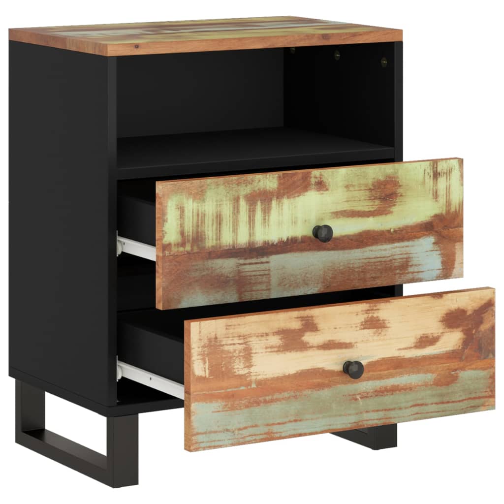 Solid Wood Bedside Cabinet 50x33x62cm - Reclaimed & Engineered Wood