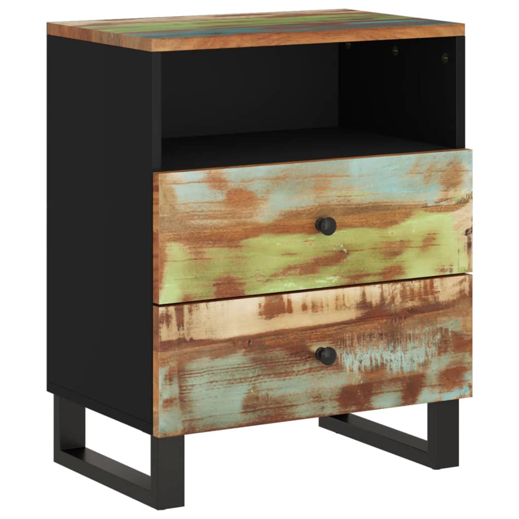 Solid Wood Bedside Cabinet 50x33x62cm - Reclaimed & Engineered Wood