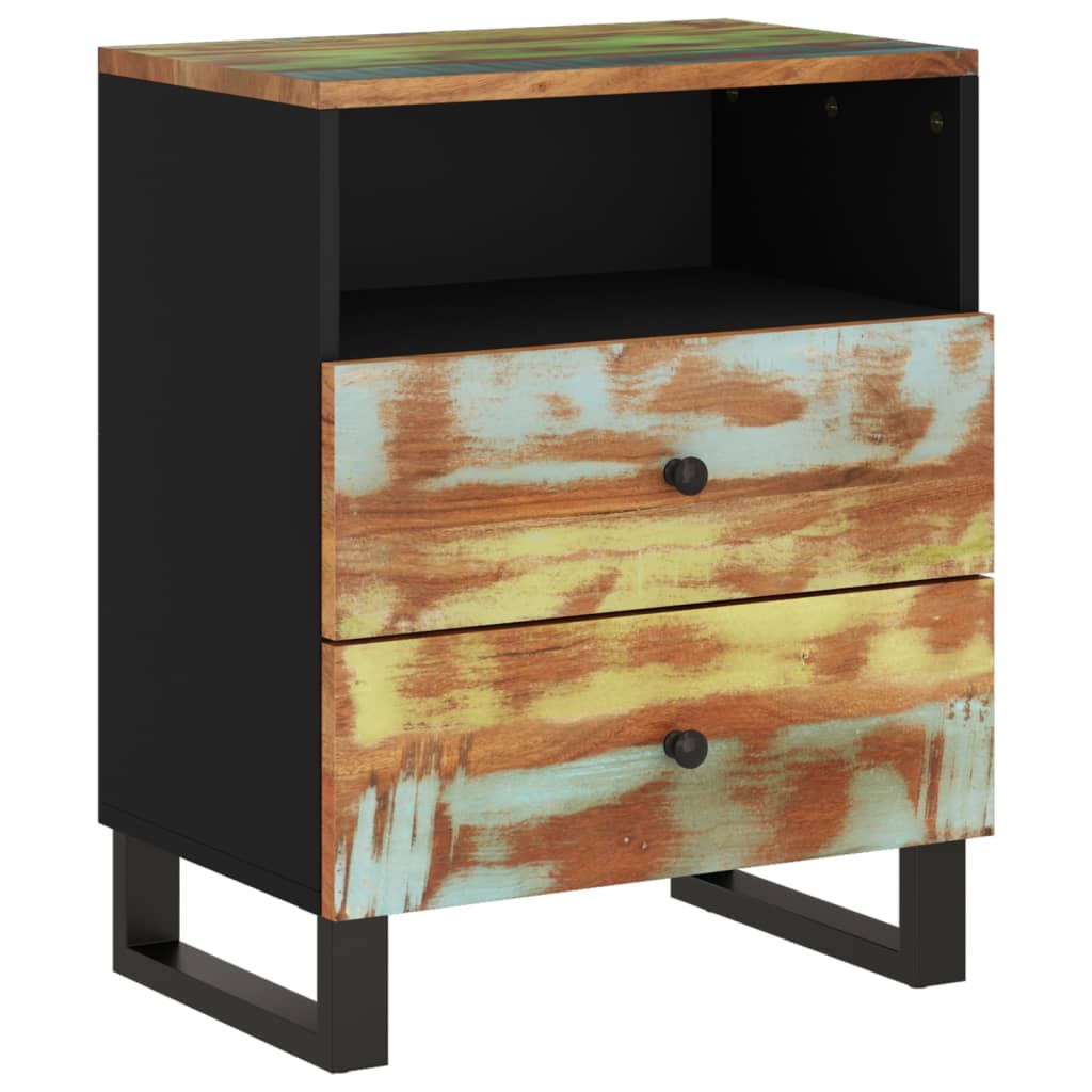 Solid Wood Bedside Cabinet 50x33x62cm - Reclaimed & Engineered Wood