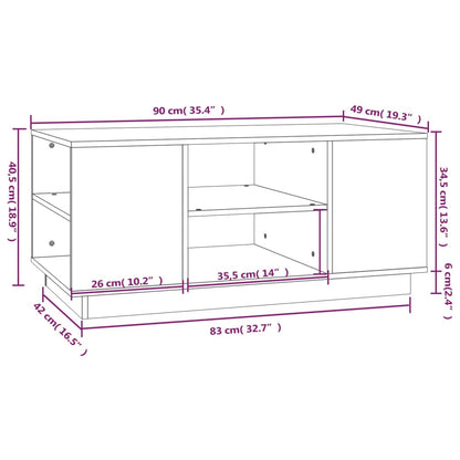 Coffee Table Honey Brown 90x49x40.5 cm Solid Wood Pine