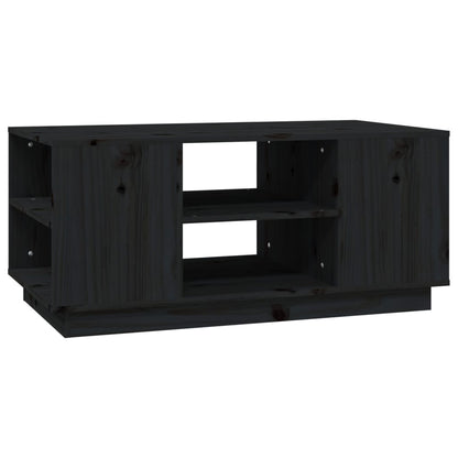 Coffee Table Black 90x49x40.5 cm Solid Wood Pine
