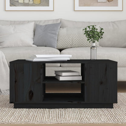 Coffee Table Black 90x49x40.5 cm Solid Wood Pine