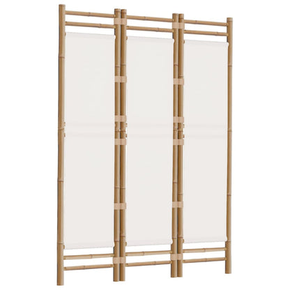 Bamboo & Canvas 3-Panel Room Divider, Folding, 120 cm