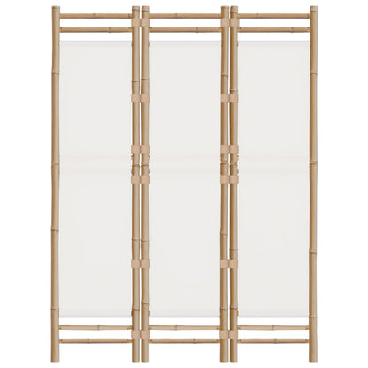 Bamboo & Canvas 3-Panel Room Divider, Folding, 120 cm