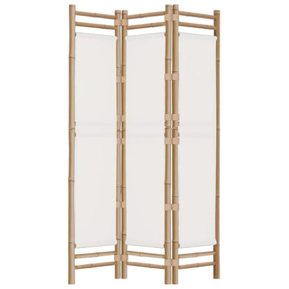 Bamboo & Canvas 3-Panel Room Divider, Folding, 120 cm