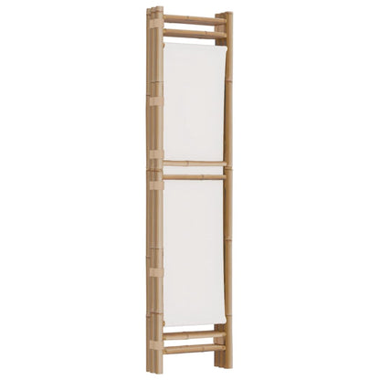 Bamboo & Canvas 3-Panel Room Divider, Folding, 120 cm