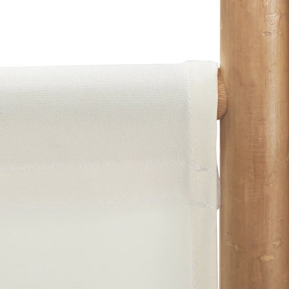 Bamboo & Canvas 6-Panel Room Divider - 240cm Folding Screen