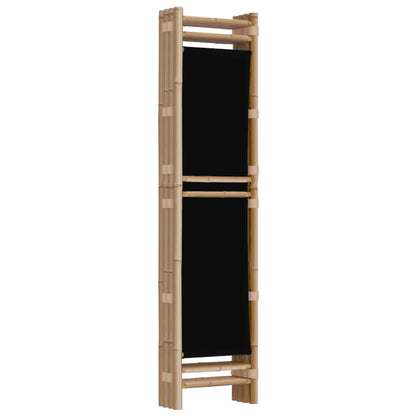 Elegant 4-Panel Bamboo & Canvas Room Divider, 160 cm