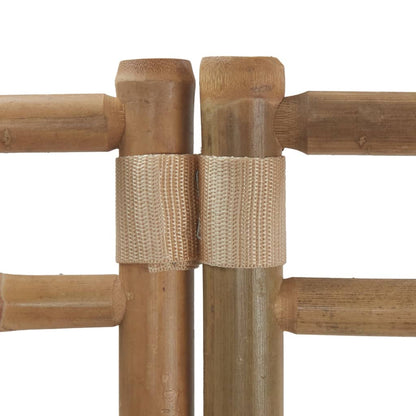 Elegant 4-Panel Bamboo & Canvas Room Divider, 160 cm