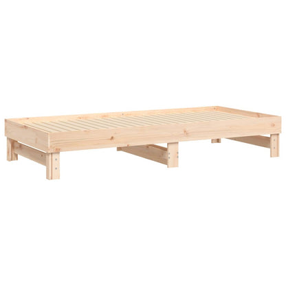 Solid Pine Pull-Out Day Bed Frame 2x(80x200) cm - No Mattress