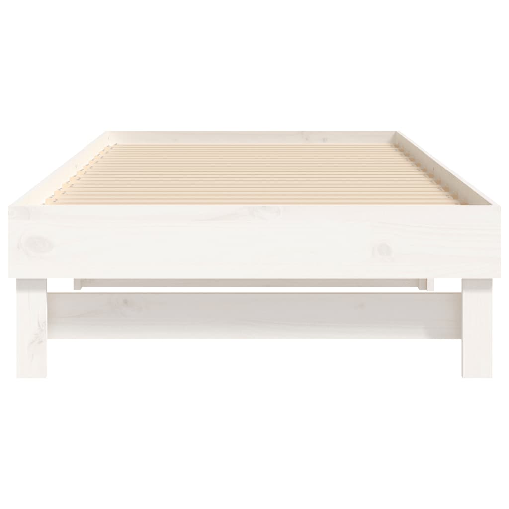 White Pull-Out Day Bed Frame 2x(80x200) cm - No Mattress Included