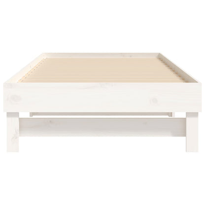 White Pull-Out Day Bed Frame 2x(80x200) cm - No Mattress Included